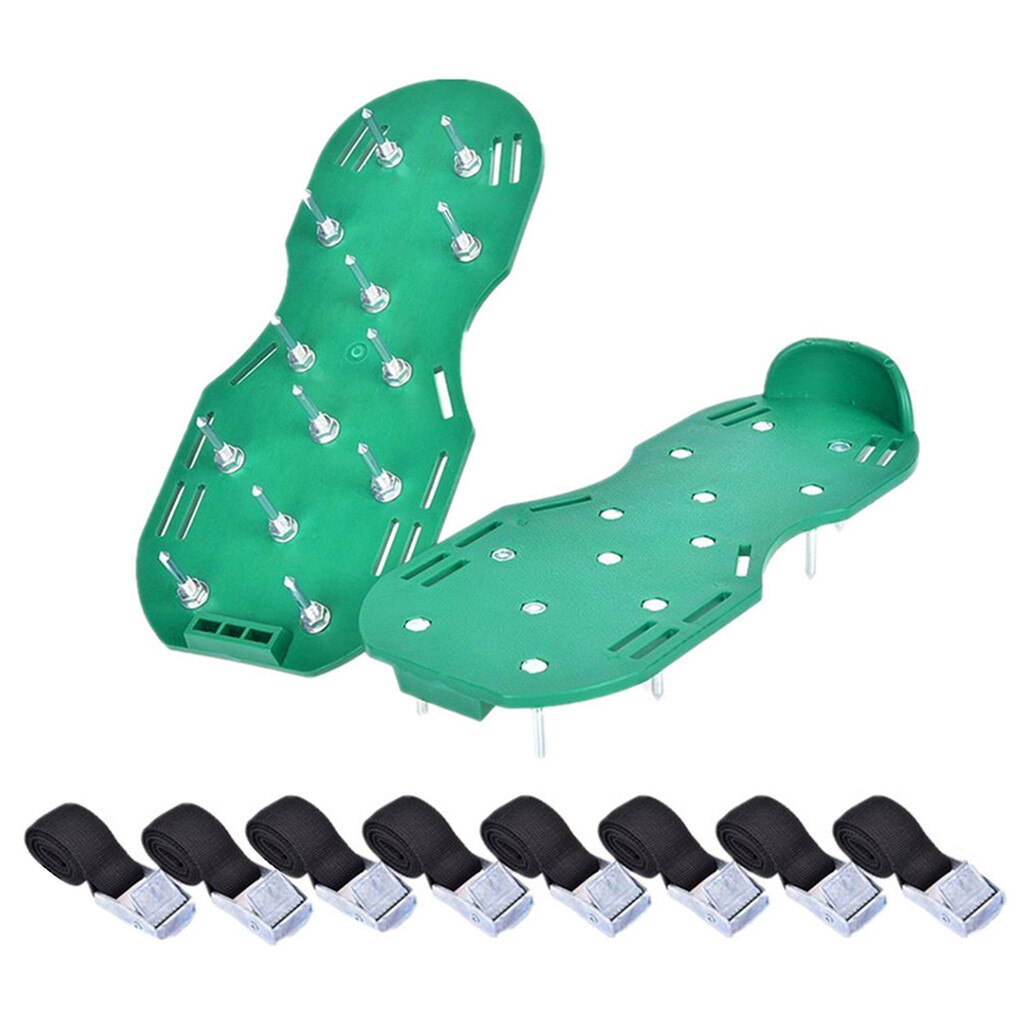 Lawn Aerator Spike Shoes with Heavy Duty Metal Buckles, 4 Adjustable Straps and Sharper Spikes for Effective Soil Aeration: B