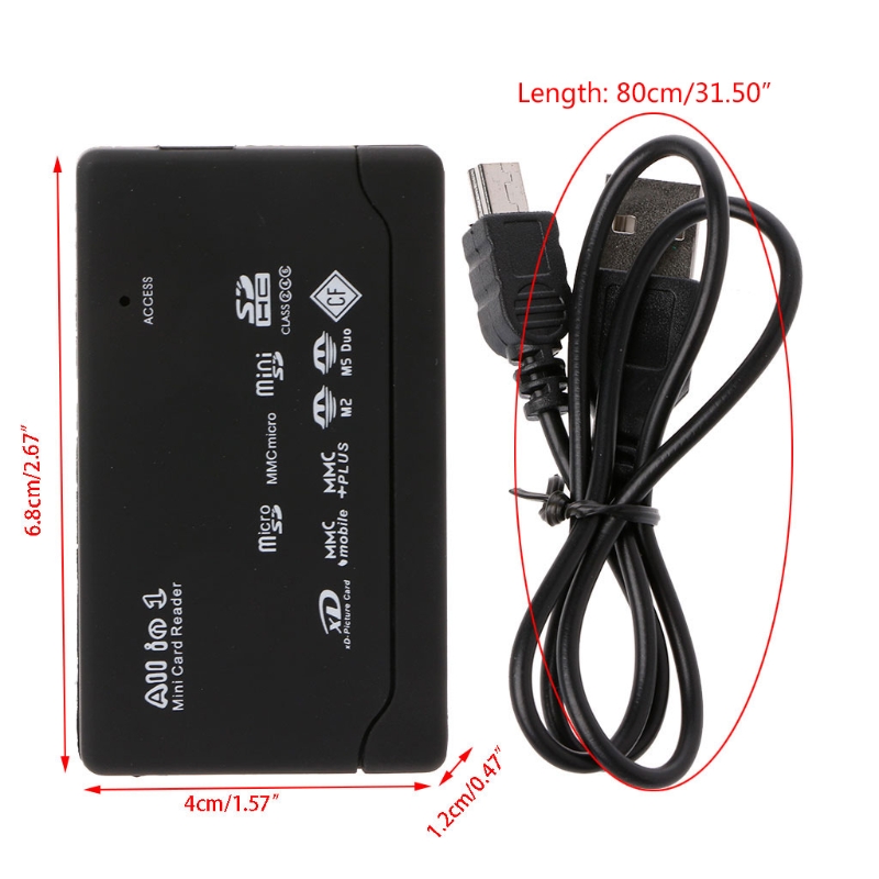 All-In-One Memory Card Reader For USB External Mini Micro SD SDHC M2 MMC XD CF