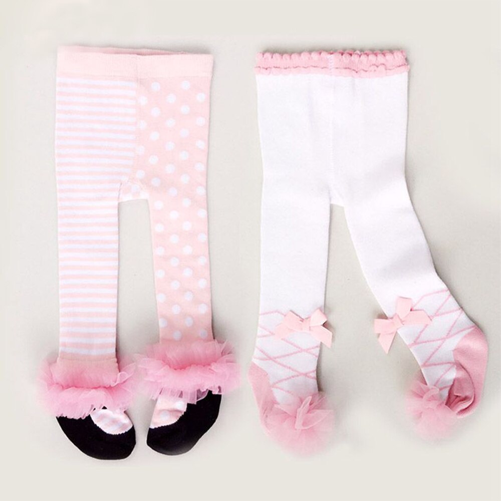 Lovely Spring fall Baby Tights Cotton Cute Lace Bows Baby Girl Tights Clothes Winter Newborn 0-24M Girls Tights