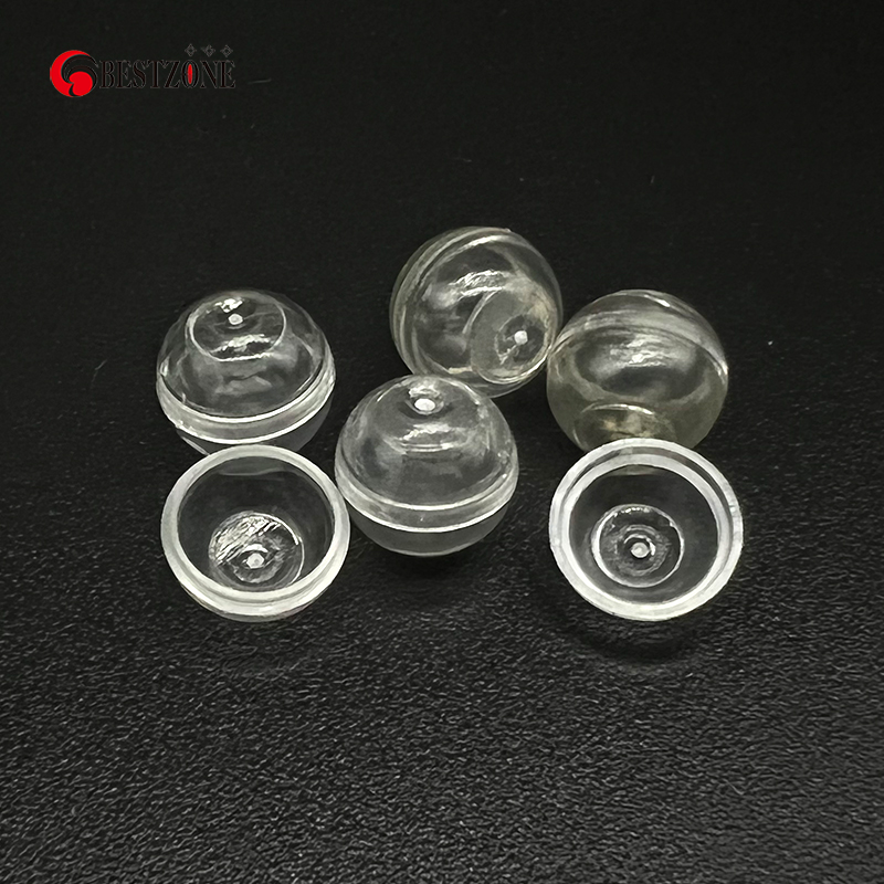 50Pcs/lot 10.7MM Very Small Mini Tiny 0.42Inch Mini Clear TRANS Red Blue Plastic Capsule Toys Round Ball Eggshell Container