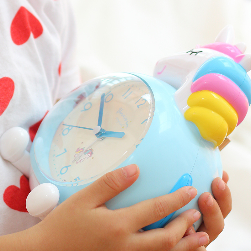 Reloj despertador con dibujos animados para niños, despertador bonito y para estudiantes, multifuncional, silencioso, para cabecera, luminoso