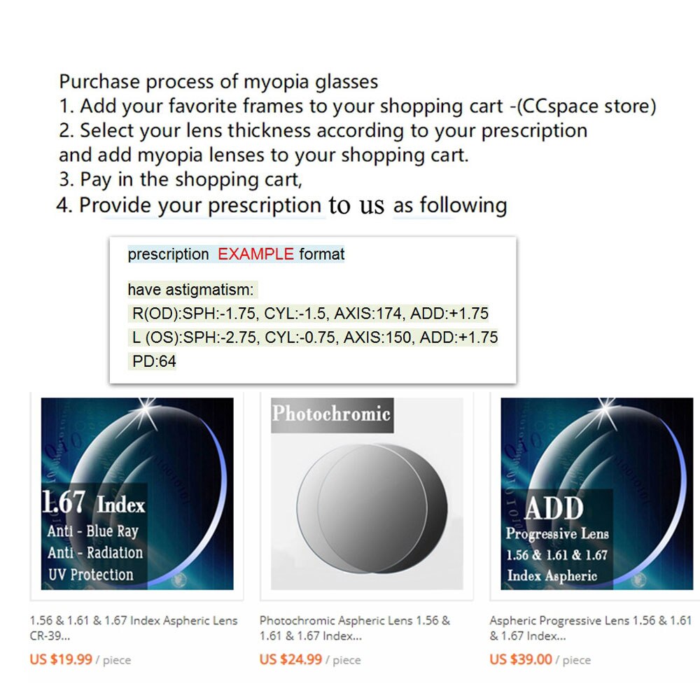 CCSPACE 45548 Ladies Square Glasses Frames For Women Metal Legs Optical EyeGlasses Eyewear Computer Glasses