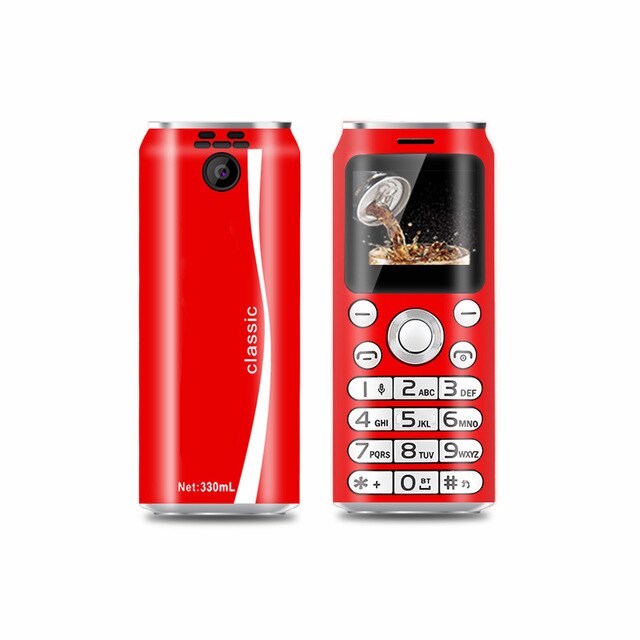 Mini praktisch SATREND K8 1,0 "Cola bilden Telefone Dual Sim MP3 Bluetooth Dialer Anruf Aufnahme Finger Größe Kleine handys: rot