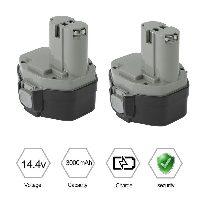 2X14.4 V Batterij Voor Makita 1433 1434 1435 1435F 14.4 Volt 3.0Ah
