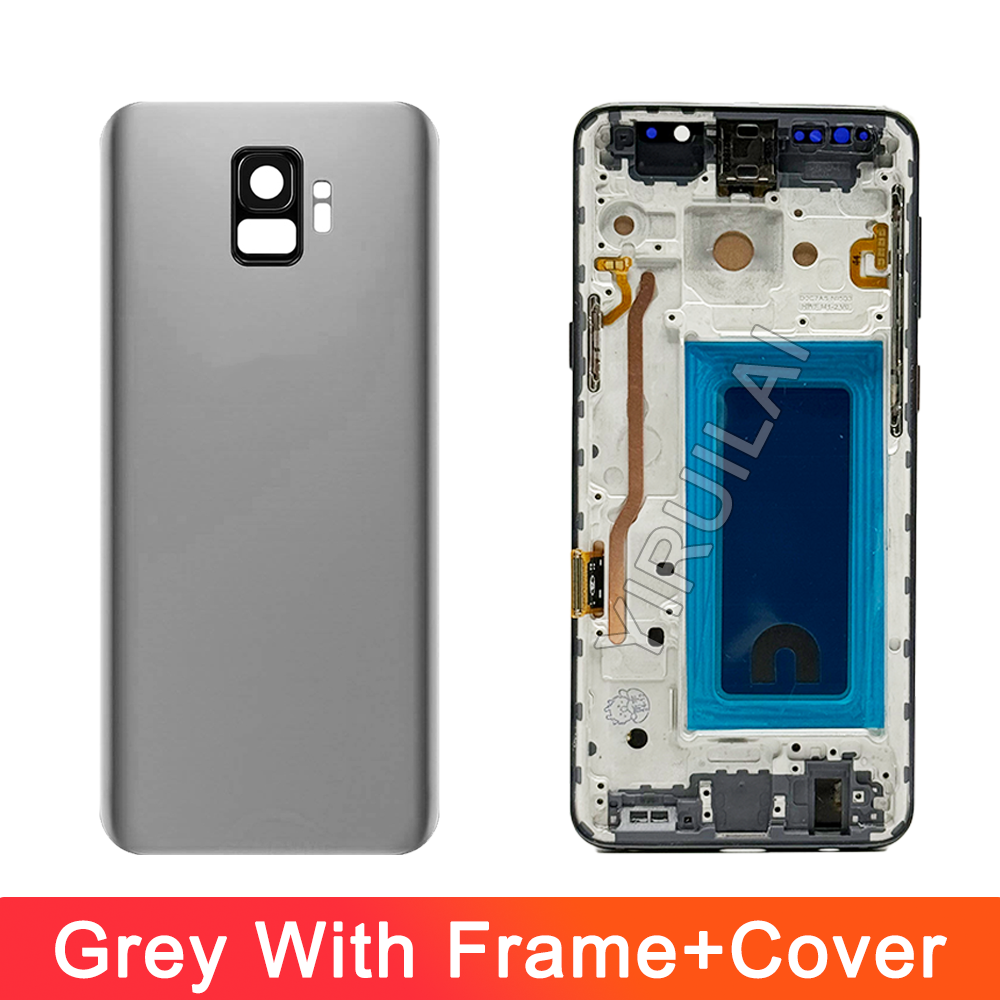 100% Tested Display For Samsung Galaxy S9 LCD With Digitizer Touch Screen Assembly SM-G960FD S9 G960 LCD with Frame Replacement: Yellow Green