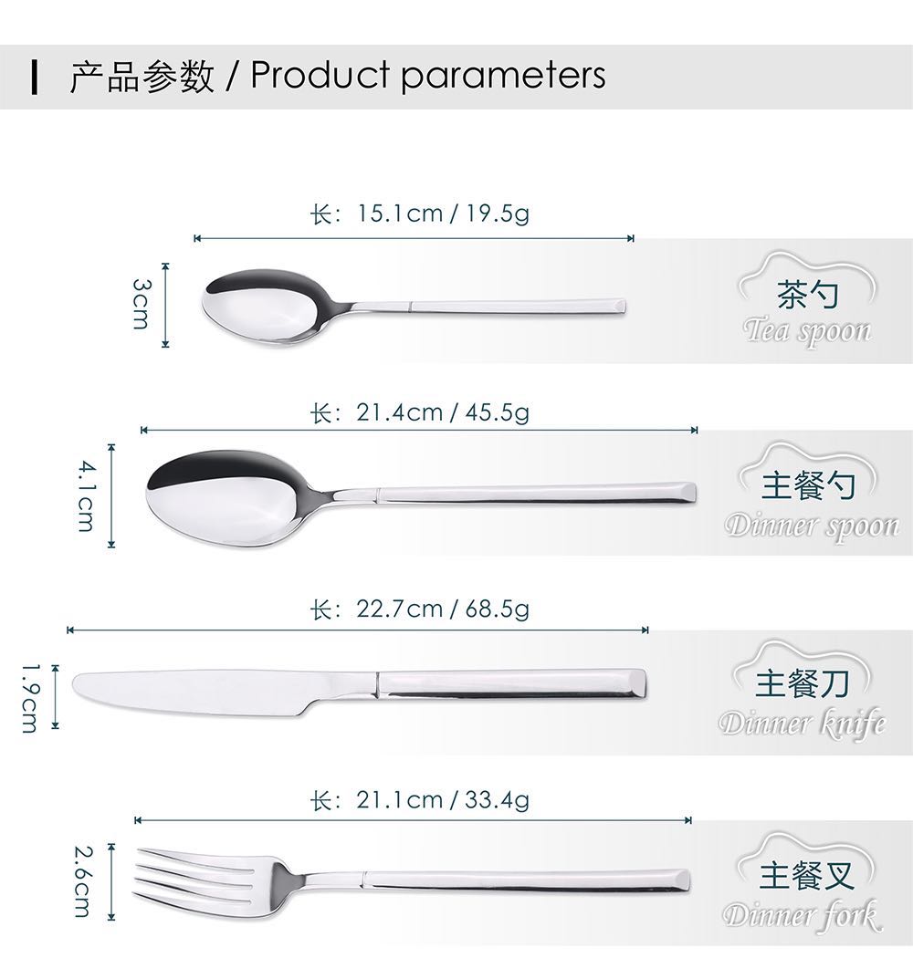 24 Stks/set Servies Set 304 Rvs Bestek Set Steak Mes Vork Set Lepel Bestek Servies Keuken Zilverwerk Set