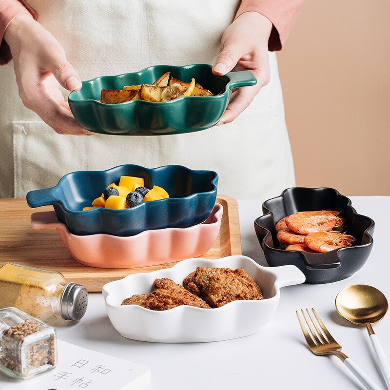 Christmas Tree Shape Baking Plate Ceramic Dinner Dishes European Style Dinnerware Baking Tray Ovenware Microwave Oven Flat Plate