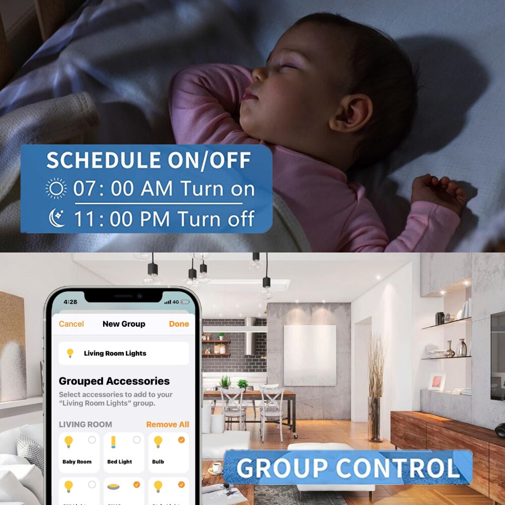 ATHOM Homekit-bombilla inteligente WIFi regulable, 4,5 W, RGBCW, GU10