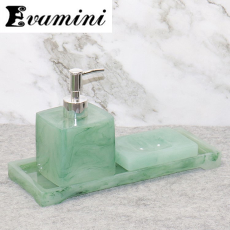 Luxe Groene Badkamer Accessoires Set Wc Tissue Box Handdesinfecterend Fles Zeepdispenser Toilet Decoratie Opslag Lade Om: 3pcs set