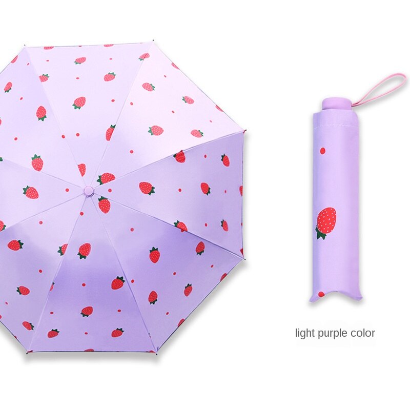 Erdbeere aufbringen Regenschirm Falten Anti-Uv Regen Regenschirm Sonnenschirm Sonnenschutz Obst Regenschirm: B