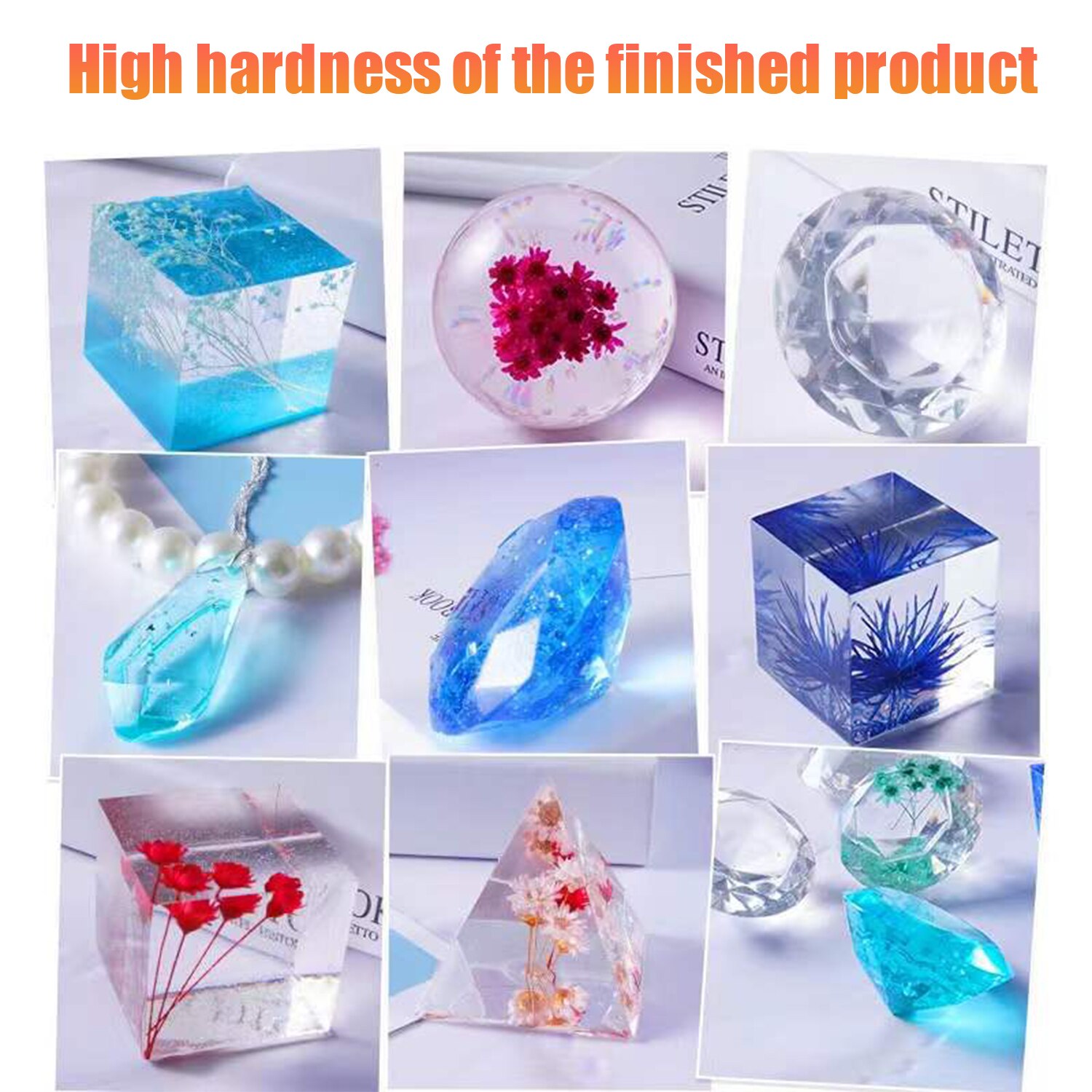 Pegamento de cristal de resina epoxi 1:1 AB, alta adhesivo de fundición transparente y recubrimiento de resina para fabricación de joyas, llavero, manualidades DIY, arte de resina