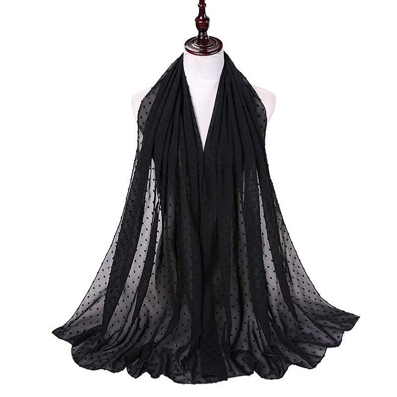 Foulard en mousseline de soie 72x175CM, couleur Pure, malaisie, indonésie, perles, couvre-tête: 18