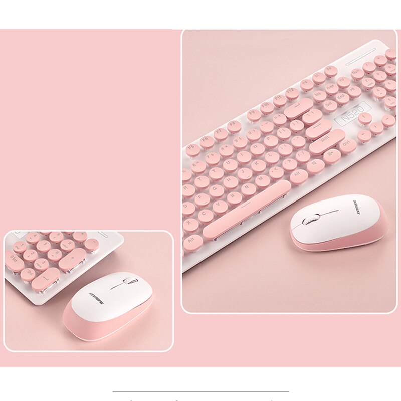 Gelée peigne Ultra mince 2.4G sans fil clavier et souris Combos pour PC portable bonbons rose femmes fille maison bureau clavier souris ensemble