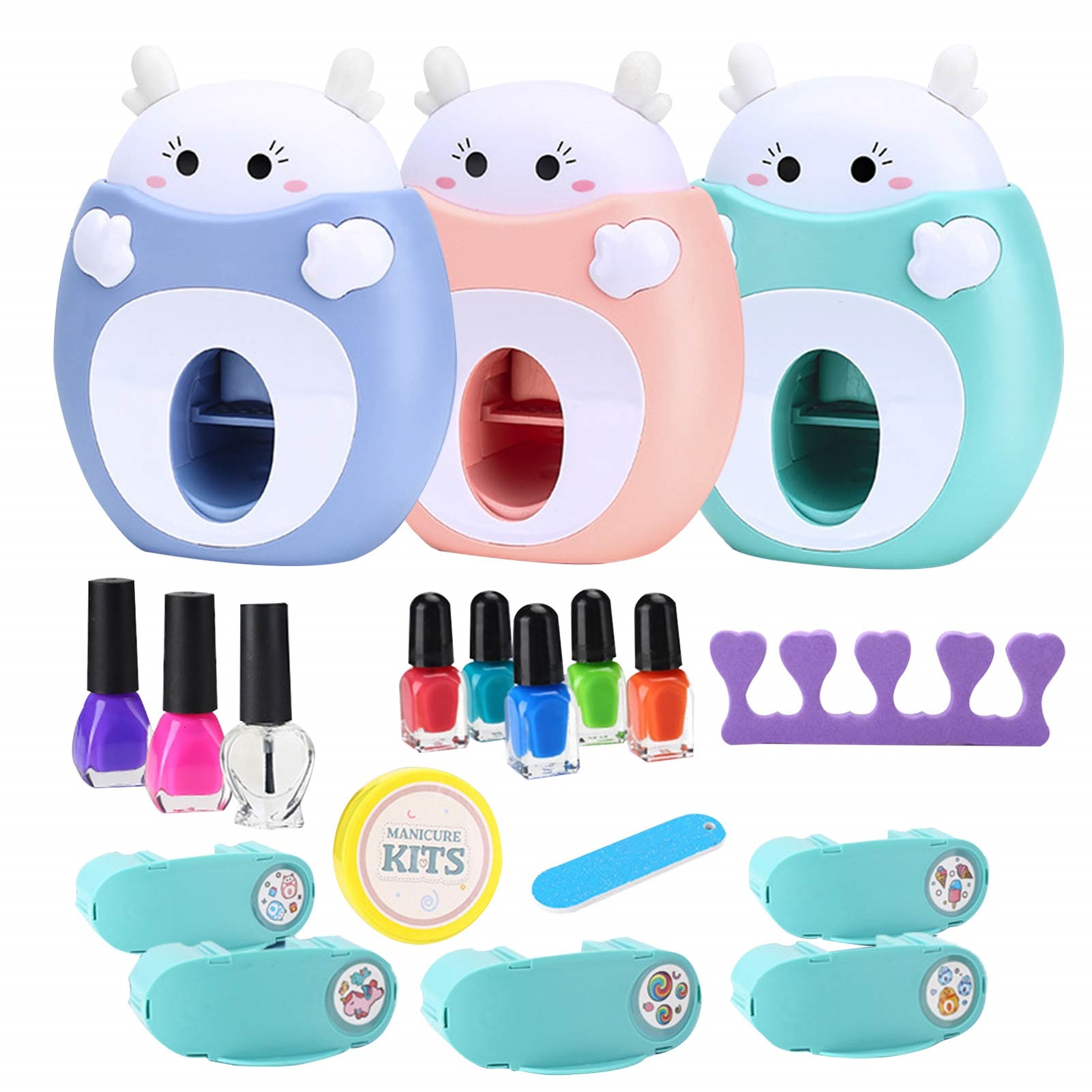 17 Pcs Kids Nail Art Kit Leuke Prinses Pretend Play Speelgoed Set Nail Stamper Set Perfect Voor meisjes Onderwijs Speelgoed