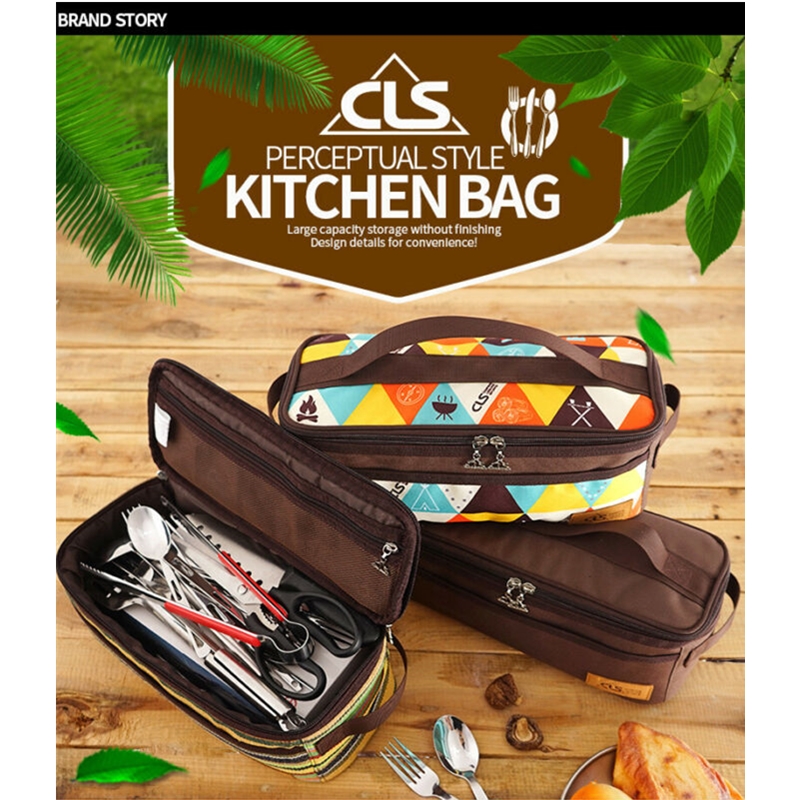 Camping al aire libre de utensilios de cocina de almacenamiento de bolsa de menaje para barbacoa cosmético lavado Portátil Bolsa organizador de armario bolsas de equipaje