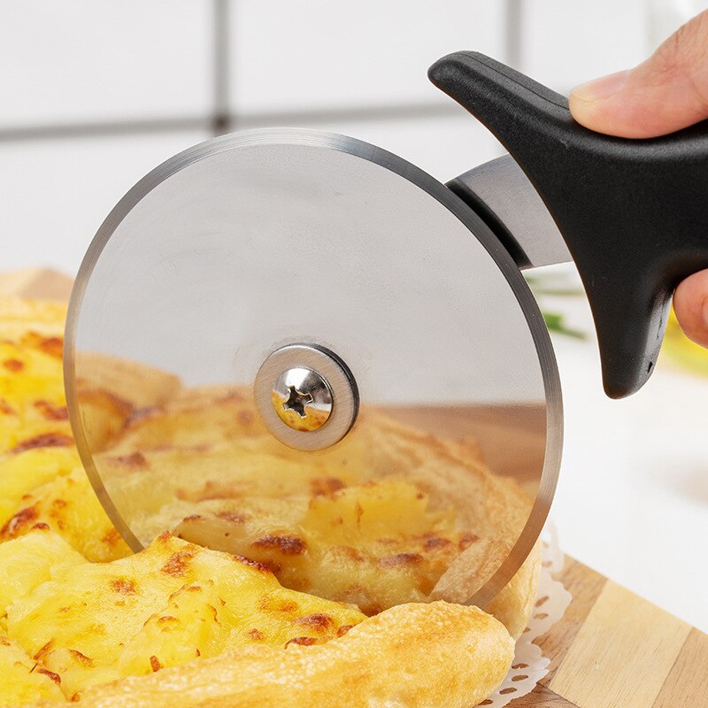 stainless steel pizza roller cutter, round pizza cutter, household pizza cutter, pizza cutter pizza shovel