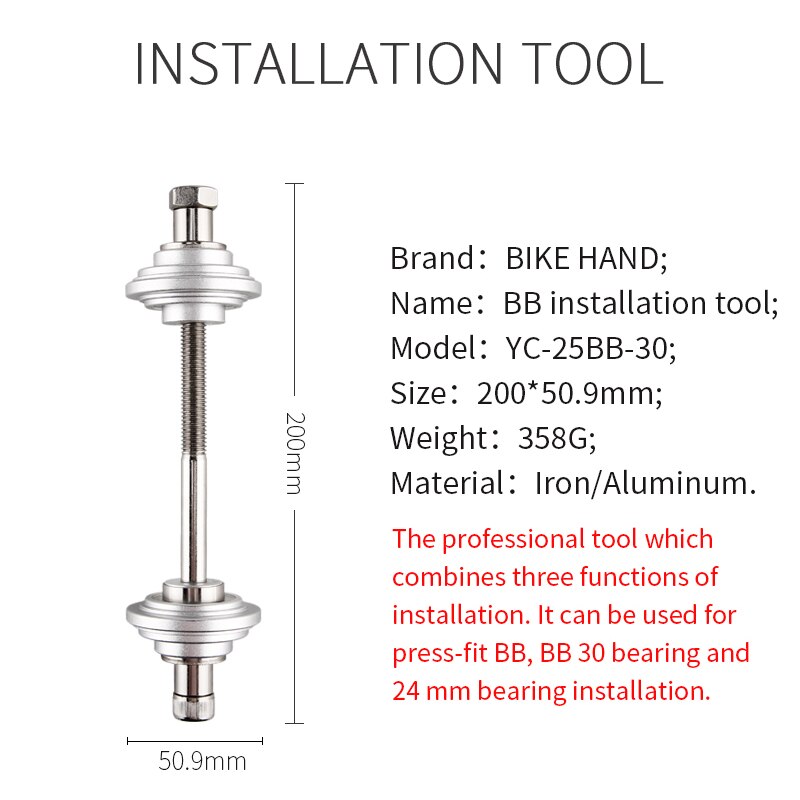 Cykel hånd bb presse fit værktøj bundbeslag fjernelse installation cykel reparationsværktøj bb leje presse cykel værktøjssæt