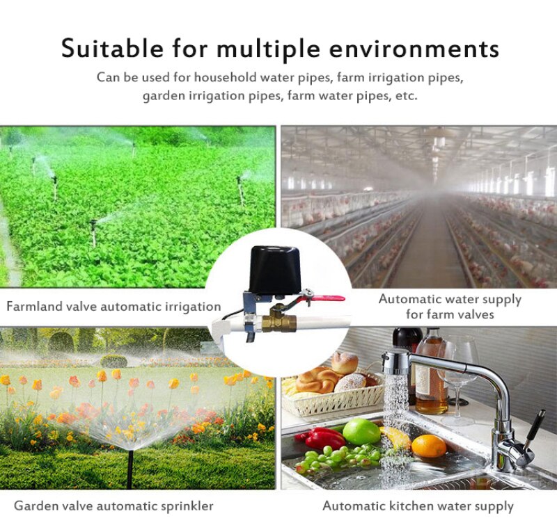 Aubess Tuya Smart WiFi Water Valve Gas Valve Bluetooth Vioce Control Compatible With Alexa Google Home Shut Off Controller