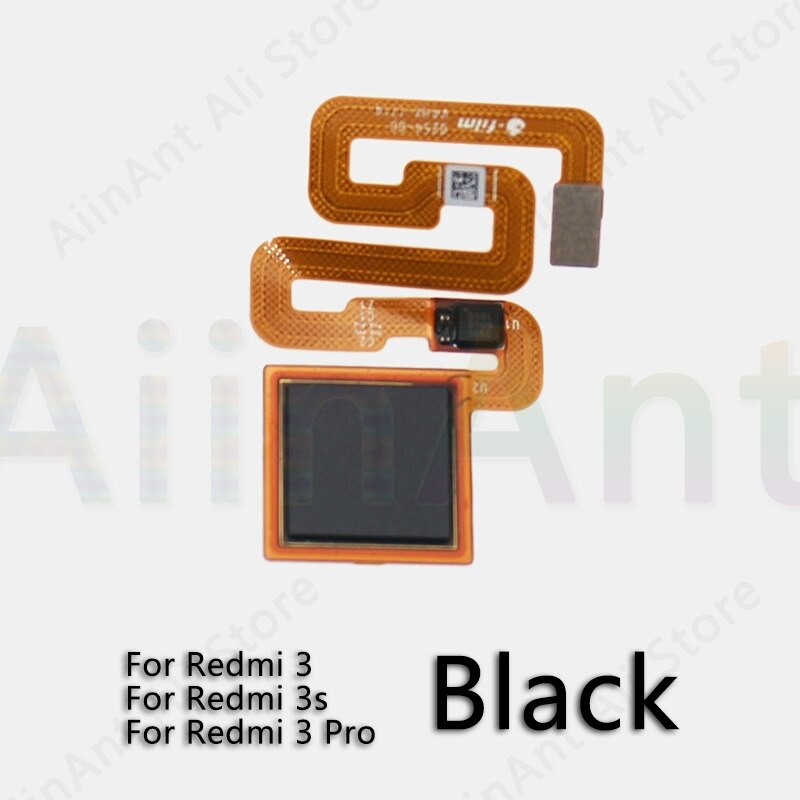 Cable flexible Original para Xiaomi Redmi Note 3 3s Pro, Sensor de huella dactilar, botón de inicio trasero: For Redmi 3 Black