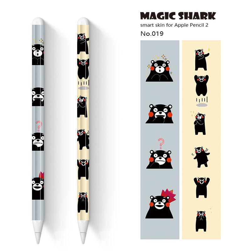 Magic Shark 2pcs/lot for Apple Pencil 2 Stickers Scratchproof Cute Cartoon Ultra Thin Stickers Touch Stylus Pen Sticker Paper: 019