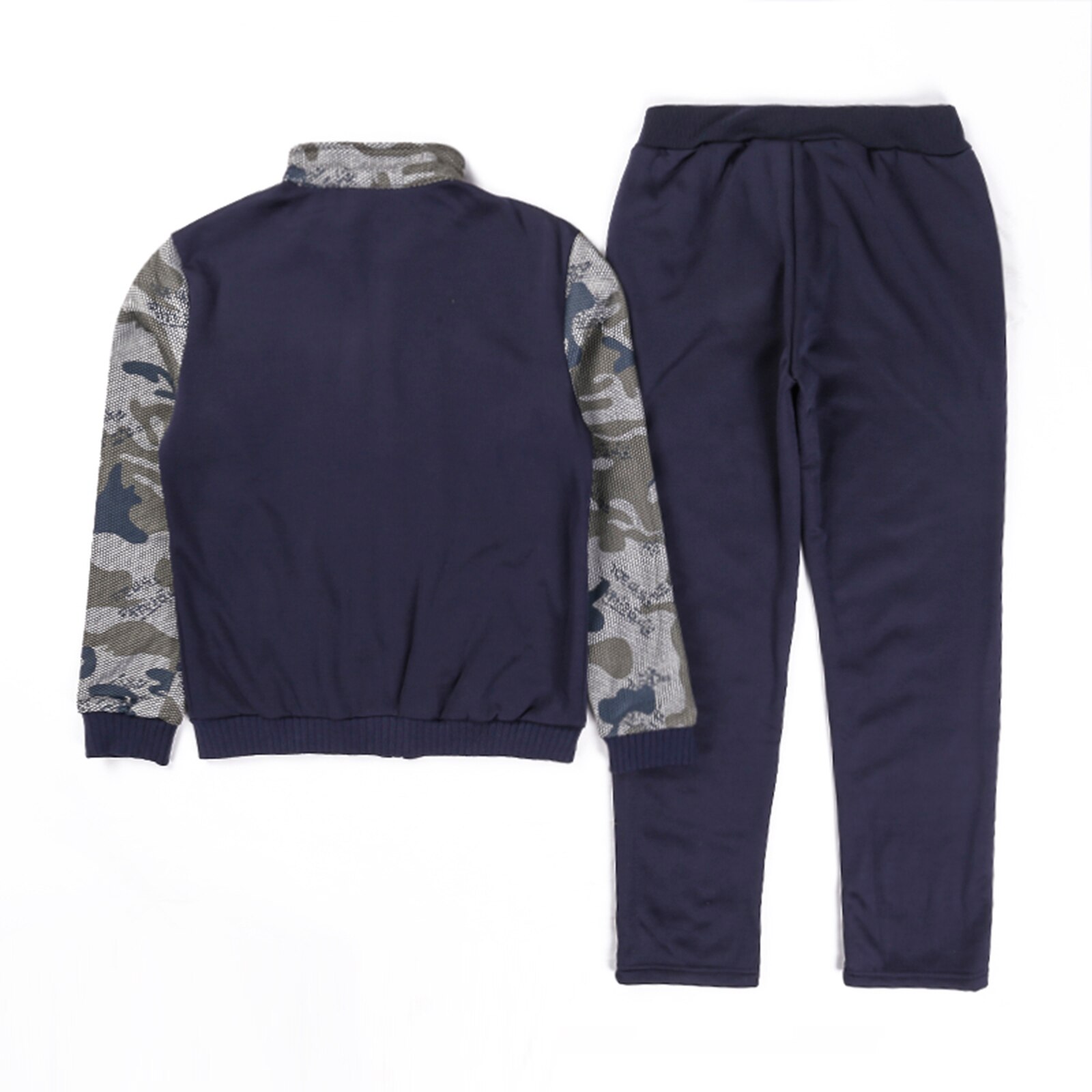 Mannen Casual Camouflage Trainingspakken Sets Lange Mouw Patchwork Sweater Jas Met Running Jogging Pant Lange Mouw Sportkleding