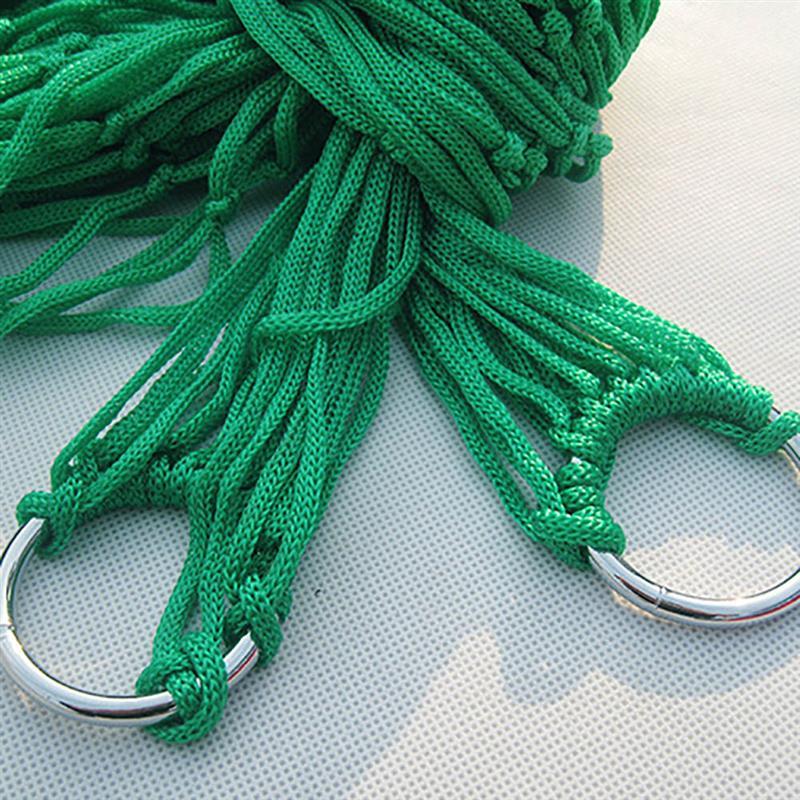 Nylon hängmatta trädgård gård hängande mesh nät sovsäng för utomhus siesta vila camping resa vandring picknick: Grön