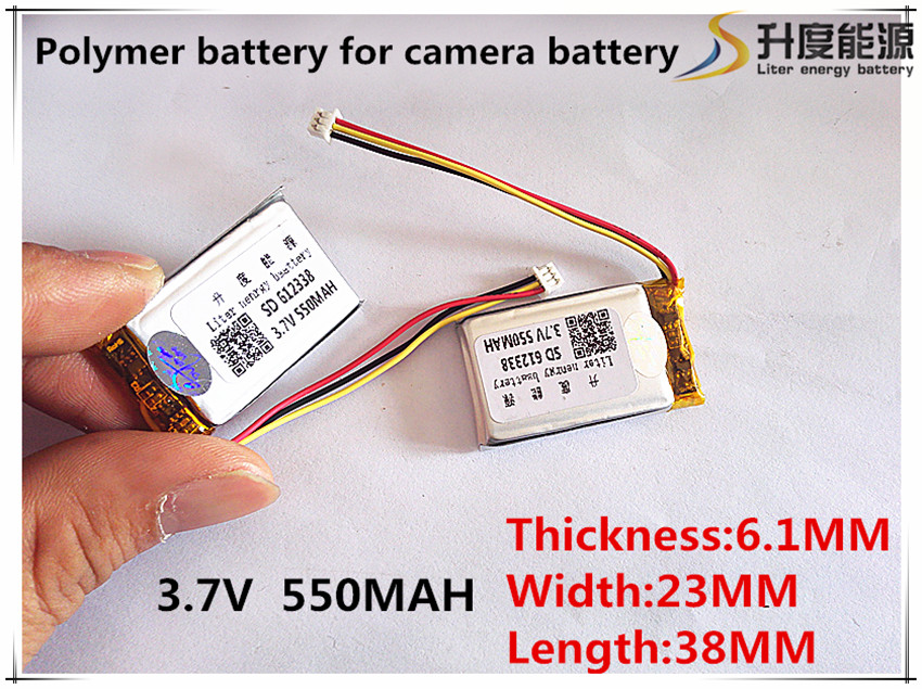 3.7 V 612338 602338 lithium-ion polymer battery 550 mah vehicle traveling data recorder LED speakers toys