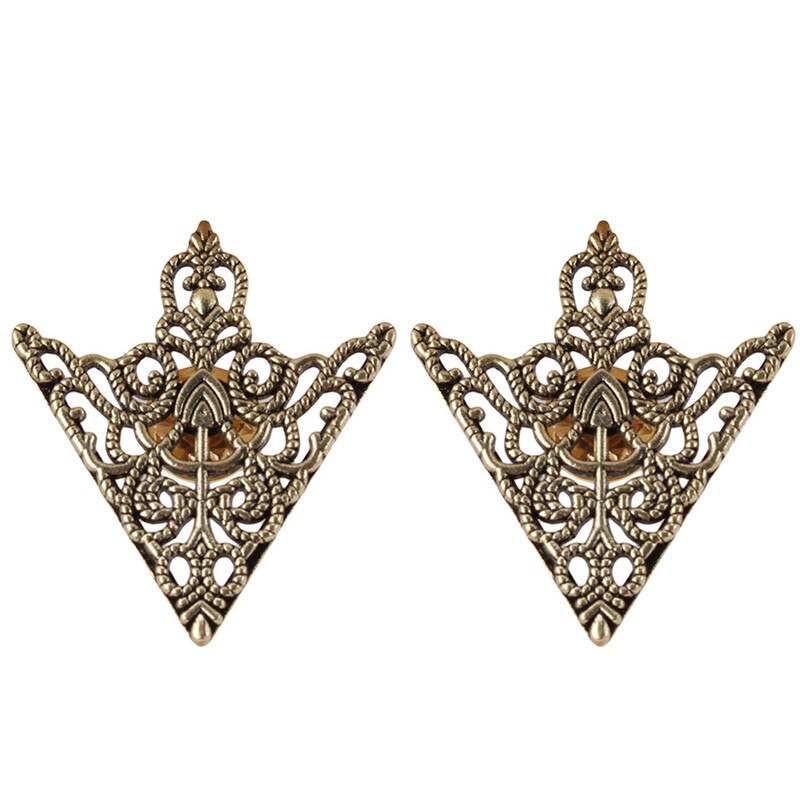 broche para Cuello de camisa Pin esquinero hebillas Vintage Crown Hollow patrón para hombres mujeres esquina Ropa Accesorios