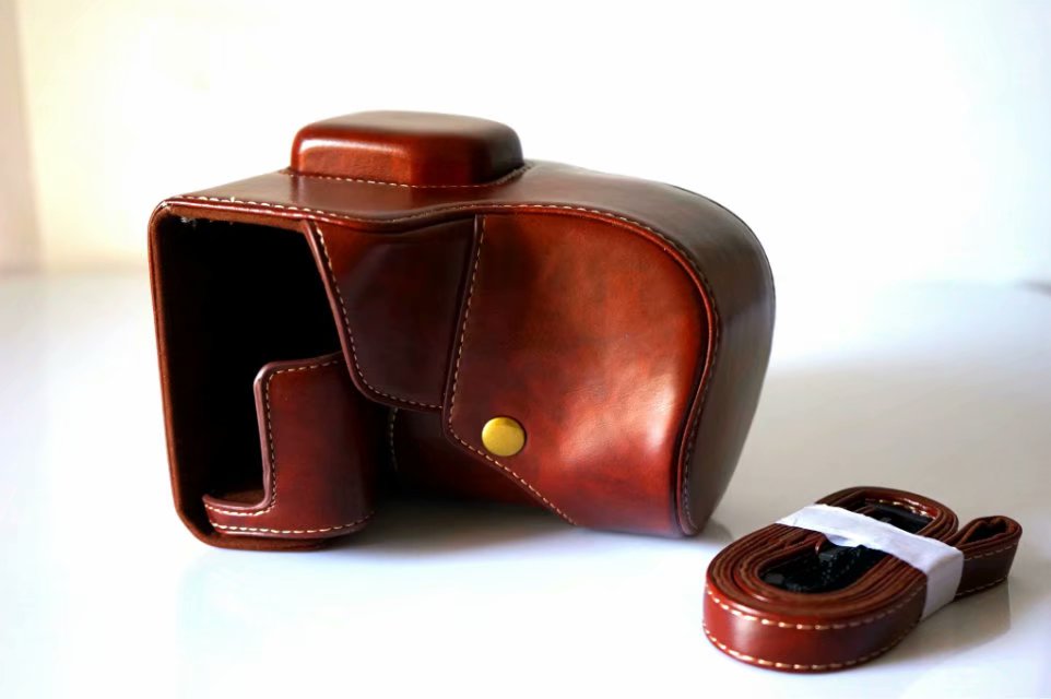 Funda de cuero Pu para cámara FujiFilm XT2 X-T3 Fuji XT3 X-T2 18-55mm: Coffee
