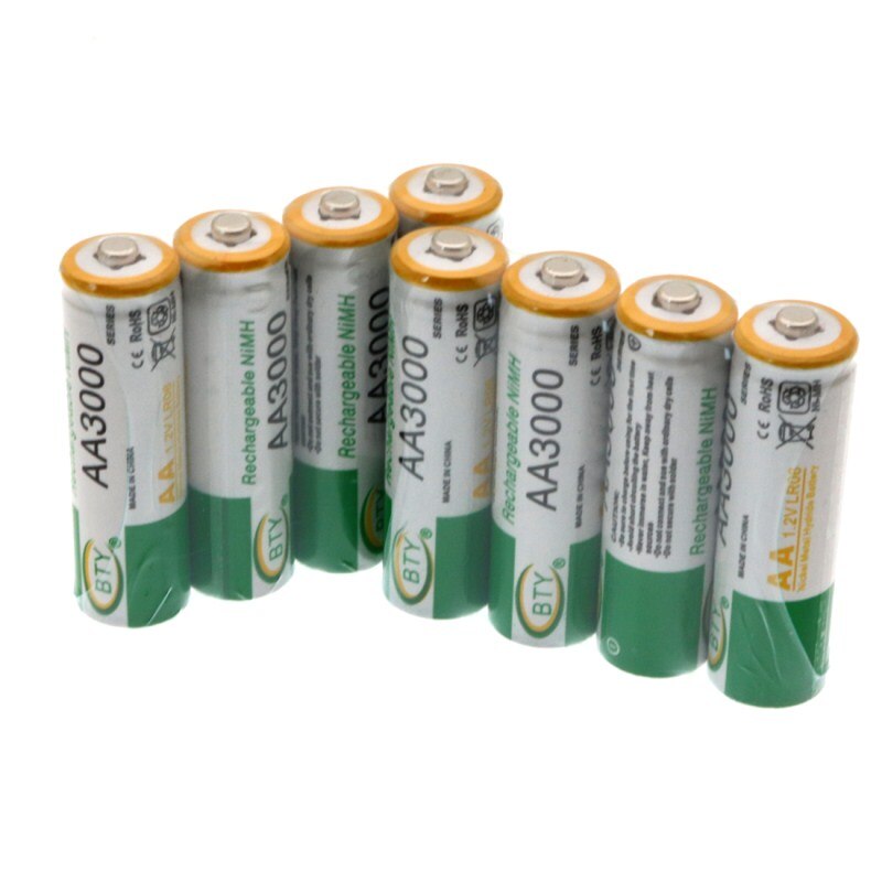 100% 1.2V 3000Mah Aa Nimh Oplaadbare Batterijen Ni-Mh Oplaadbare Aa Batterij Voor Speelgoed Camera Microfoon