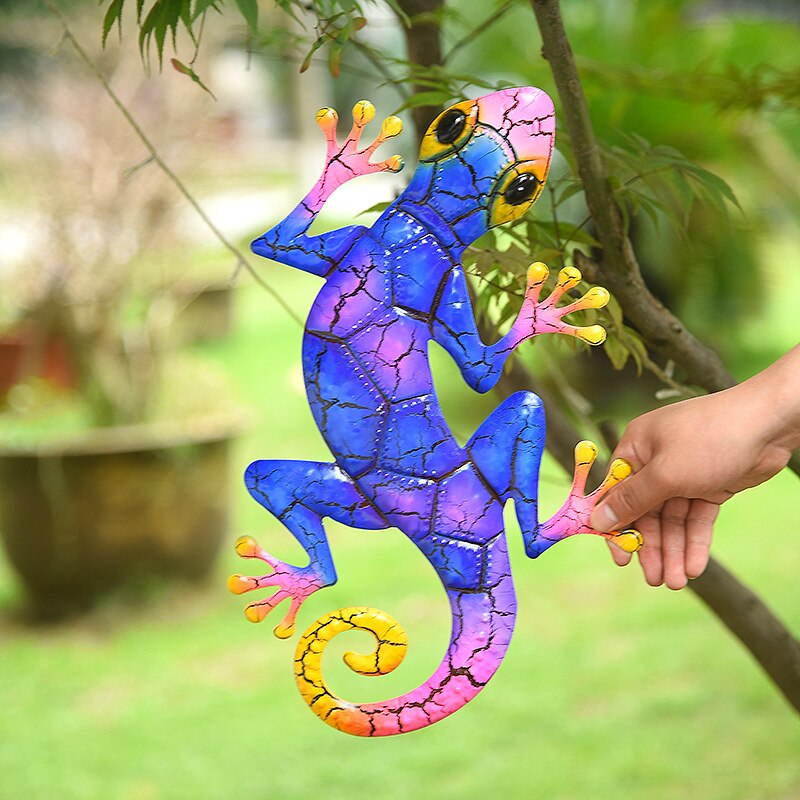 Metall Gecko Hof Garten Dekoration Außen Eisen Statuen Heimat-garten Zauberstab Dekor Miniatur Zubehör Skulpturen Ornamente Gebühr