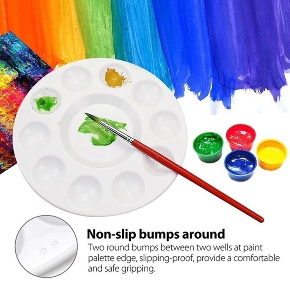 12 round color palettes with 10 holes 11grids PP plastic round art gouache pigment palette multi-color palette tool Art Supplies