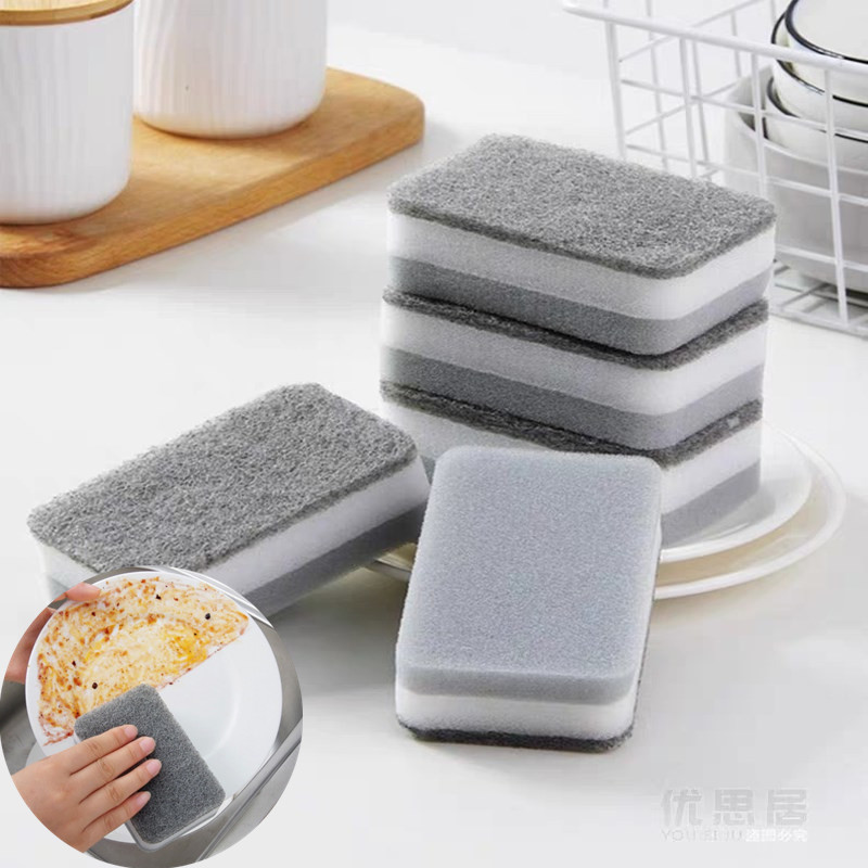 Borrador de esponja para cocina, toallitas para limpiar el hogar, accesorio de microfibra para limpiar platos, estropajo, Herramientas de limpieza de cocina