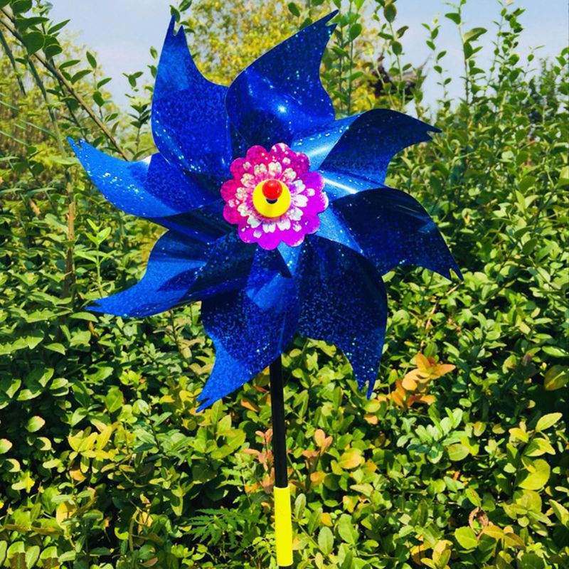 Wind Spinner Windmill Toys Kids Children Garden Decoration Rotation Glitter Sequin Windmills Glow Colorful Toy Outdoor Hom
