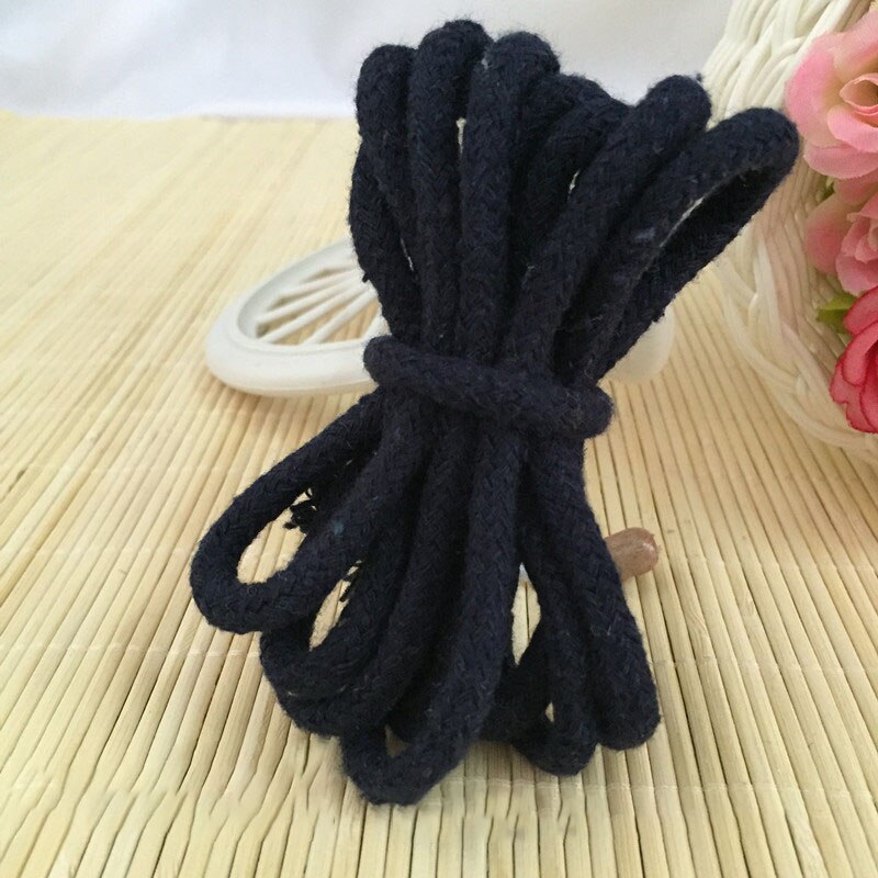 Meetee 20M 5mm gewebte Baumwolle Seil 16 Stränge Feste Schnur für Hosen Taille Starken Seil Bekleidungs Handtasche DIY handwerk handgefertigt Zubehör: NavyBlue