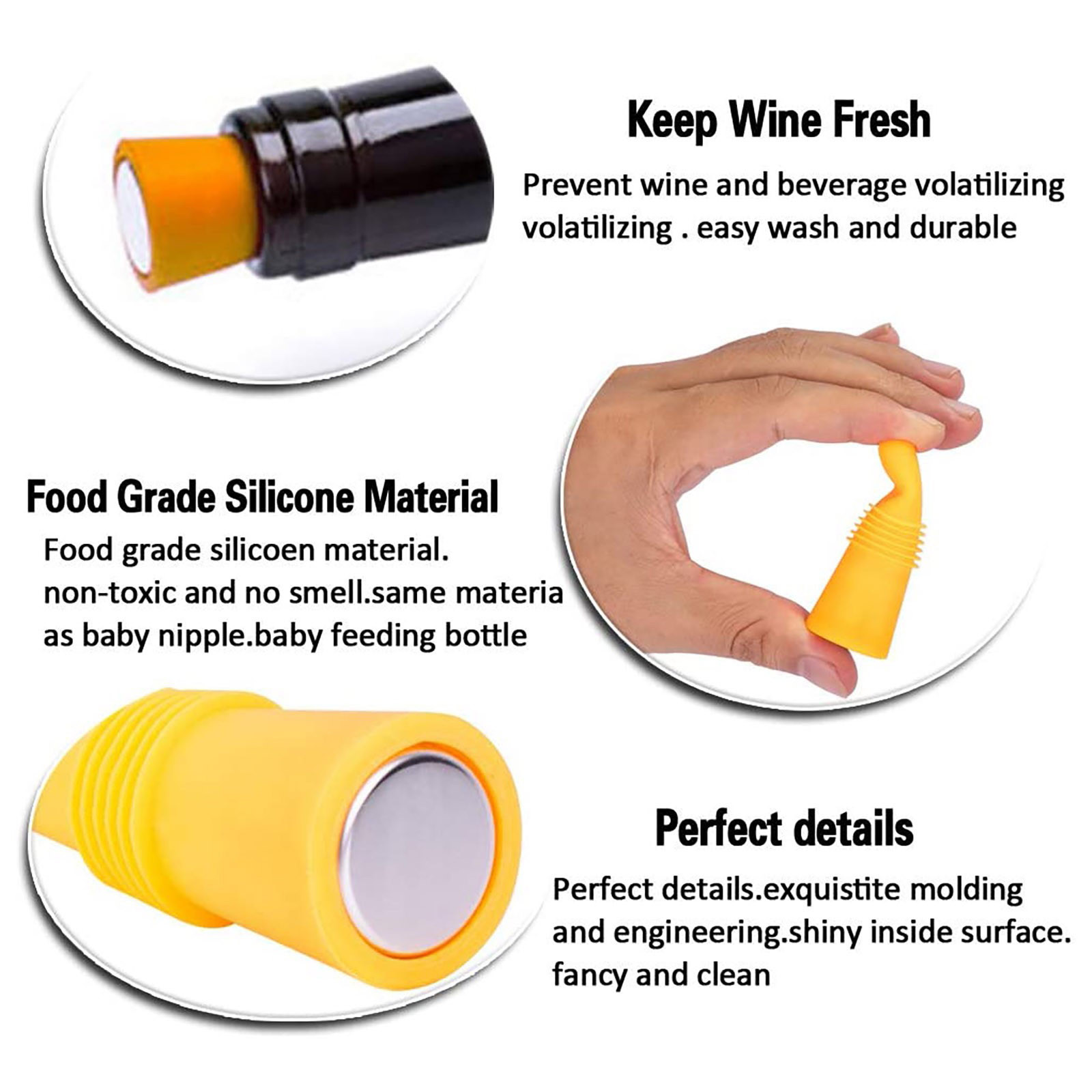 6 Colors Silicone Wine Bottle Cap Leak Proof Champagne Wine Bottles Stoppers Candy Color Reusable Family Bar Supplies