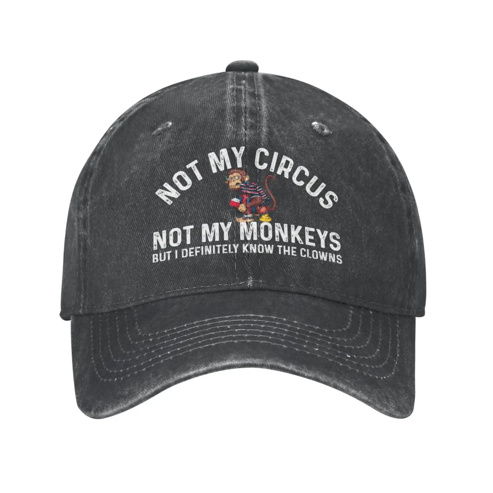 Chapeau drôle, pas mon cirque, pas mes singes mais je connaître définitivement les Clowns, casquette pour femmes, casquettes de papa, chapeaux Vintage: Black
