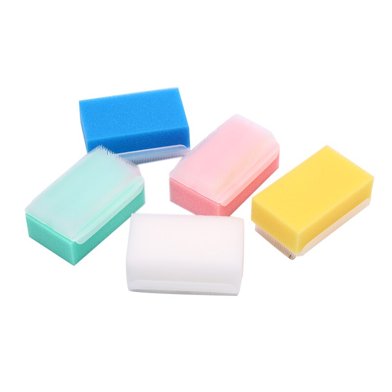 2 Pcs Baby Bath Sponge Soft Foam Washer with Cradle Cap Brush Body,Hair and Scalp Clean Gentle Baby Sensory Brush Bath Spon