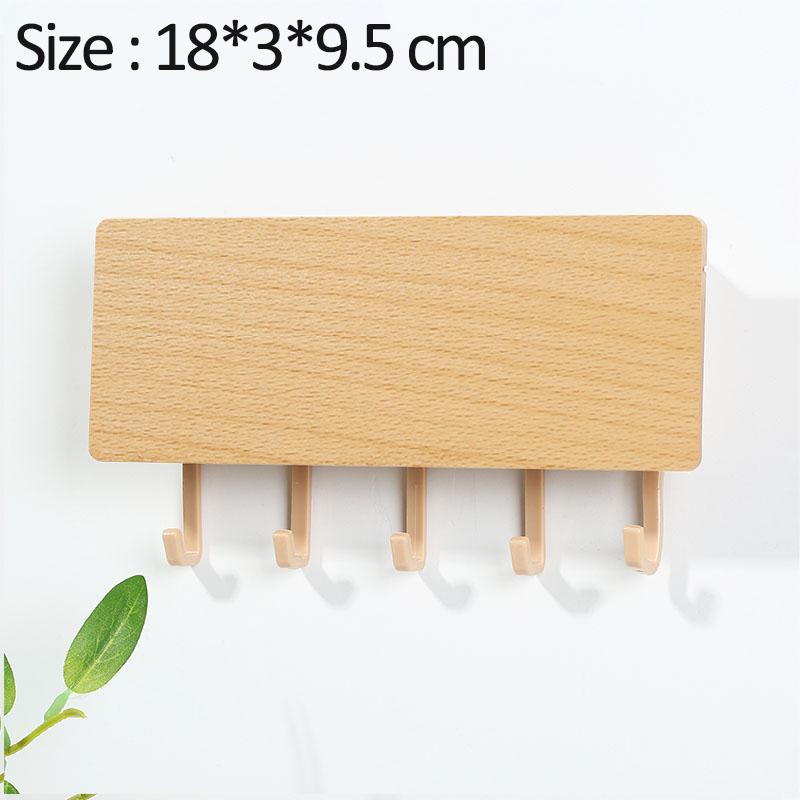 Hooks Storage Rack Key Wooden Hanger Home Decorative Wall Vintage Hallway Room Space Saving Bedroom Door Back Rack: 8