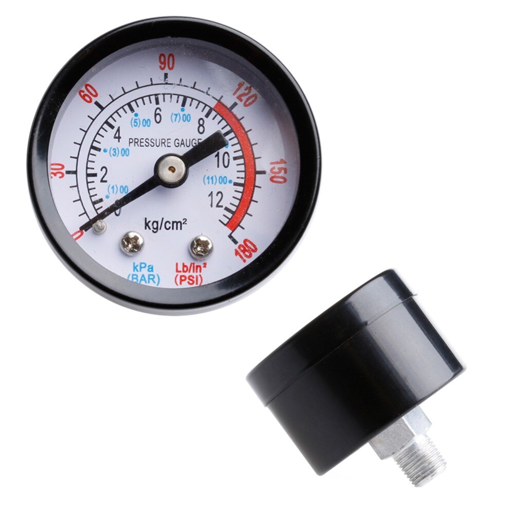 Air Compressor Pneumatic Hydraulic Fluid Pressure Gauge 0-12Bar 0-180PSI