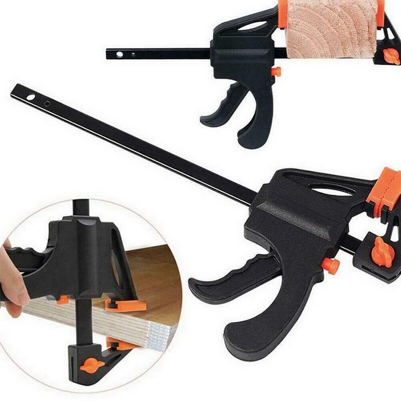 4/6/8/10/12/18 inch,1/2pcs Woodworking Bar F Clamp Clip Hard Grip Quick Ratchet Release DIY Carpentry Hand Vise Tool