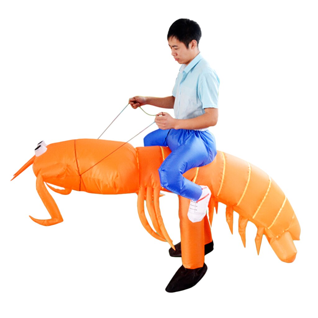 Inflatable Lobster Costume Unisex Riding Shrimp Fancy Dress