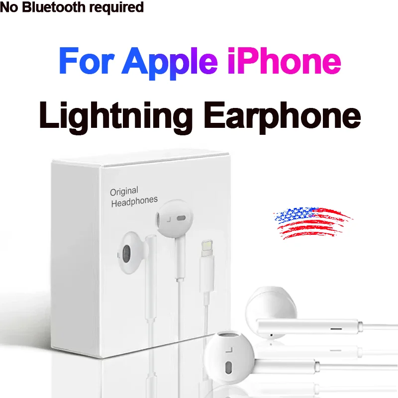 Blitz kopfhörer für Apfel iPhone 14 Profi Max Kopfhörer 13 12 11 Mini x xs 6 7 8 Plus kabel gebundener Anruf Ohrhörer kein Bluetooth erforderlich