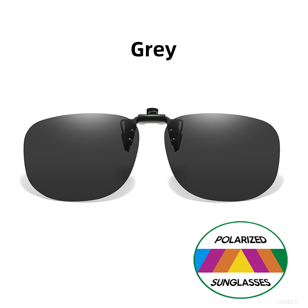 VIVIBEE Flip Up Clip On Sunglasses Polarized Men Square UV400 Photochromic Night Vision Women Classic Mirror Clips: WHITE / green