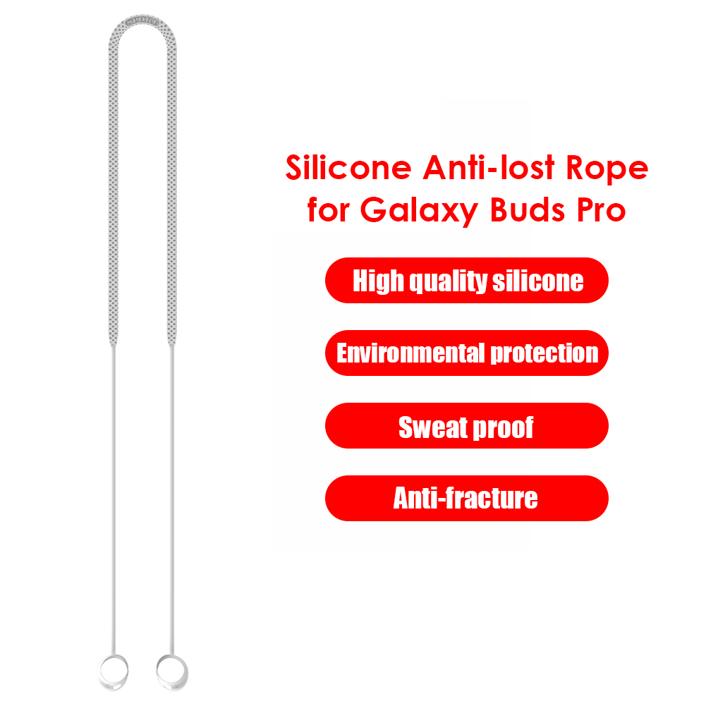 silicone anti perduto cinghia auricolari corda per il collo per SAMSUNG galassia mini cuffie pro senza fili cuffia cordino per collo corda corda corda: bianca