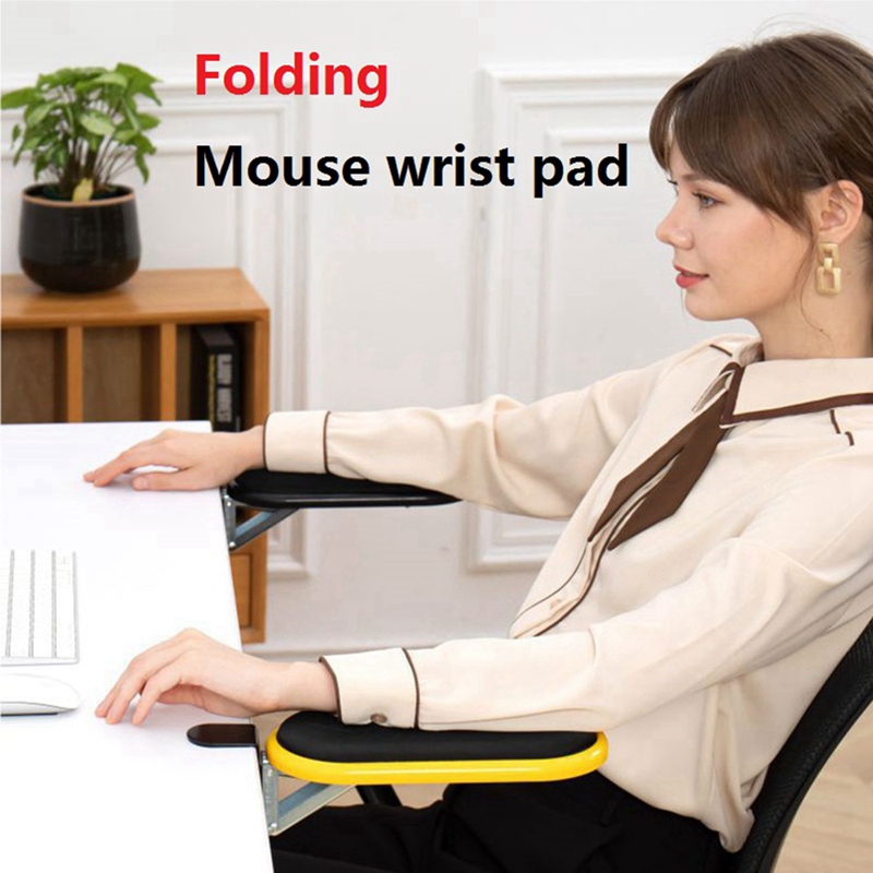 Computer Arm Rest for Desk,Folding Wrist Rest Support Adjustable Ergonomic Mouse Armrest Pad Extender for Office