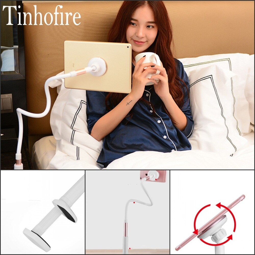 Tinhofire 90cm Flexible Magnetic Tablet Holder Stand - 360° Rotating Lazy Bracket for iPad