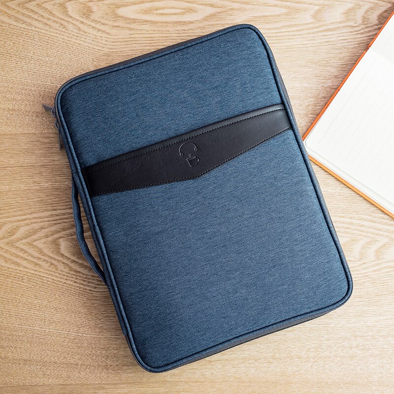 Document Houder Portfolio Organizer Reizen Waterdichte A4 Bestand Houder Paspoort Tablet Organizer Voor Kantoor Ipad Pen Notebooks: 8001-Navy Blue