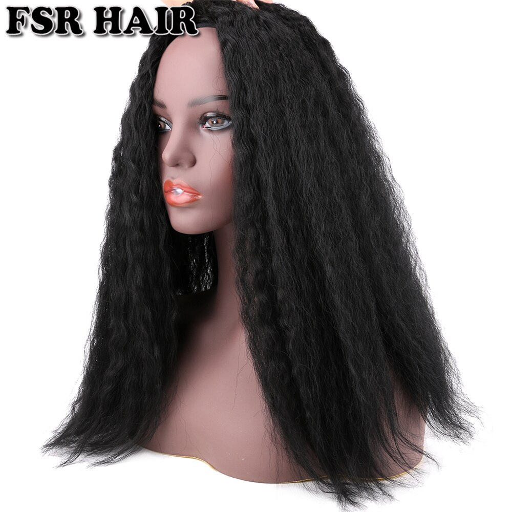 FSR 2 piezas pelo recto rizado tejido de alta temperatura paquetes de pelo rizado sintético para mujeres negras africanas