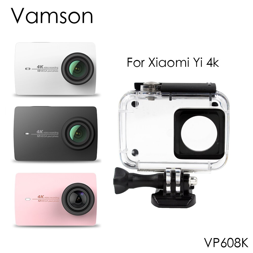 Vamson 40 m Waterdichte Case Beschermende Behuizing Case Duiken Voor Xiaomi voor Yi 4 K Sport Camera 2 VP608K